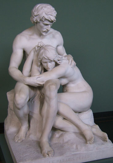'La Paradis Perdu' - Paradise Lost, a statue of Adam and Eve after The Fall.
